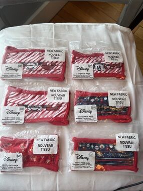 Six Disney Christmas Holiday Face Masks NWT
